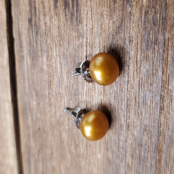 E151 gorgeous partridge pearl earrings sterling - Picture 2 of 2